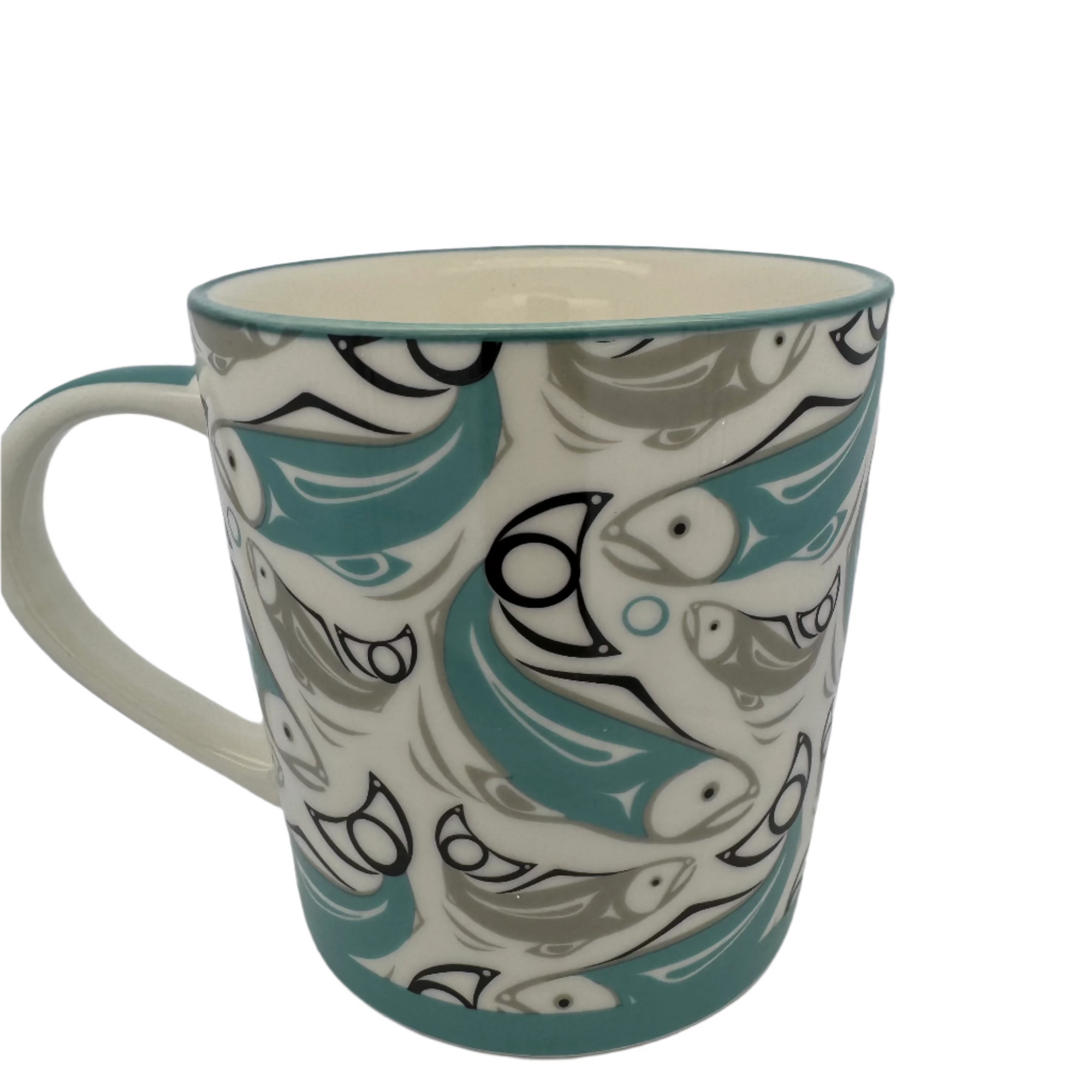 Mug Connie Dickens Turquoise Salmon -  - Mugs - House of Himwitsa Art Gallery