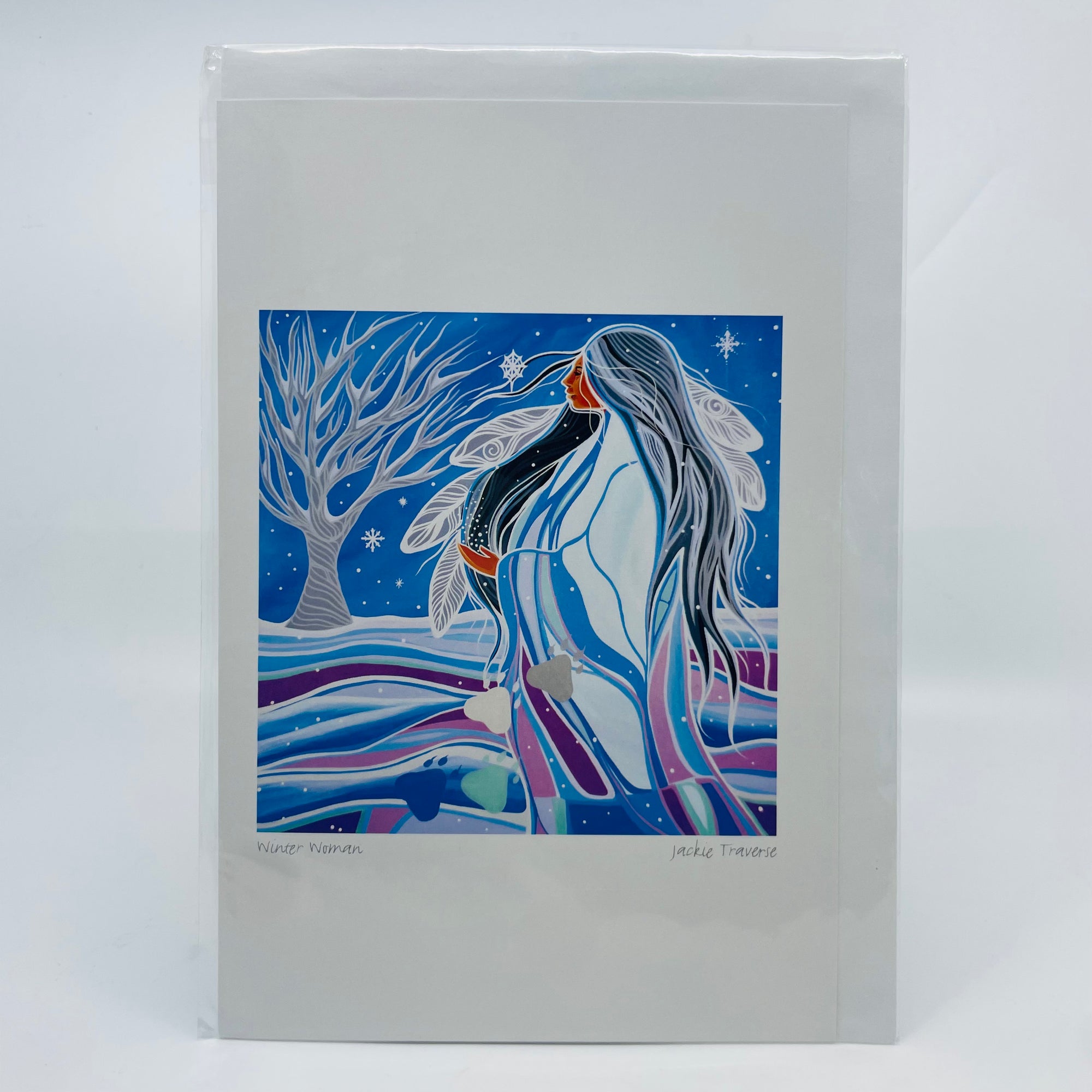 Art Card Jackie Traverse Winter Woman - Canadian Art Prints Inc. -  - House of Himwitsa Art Gallery