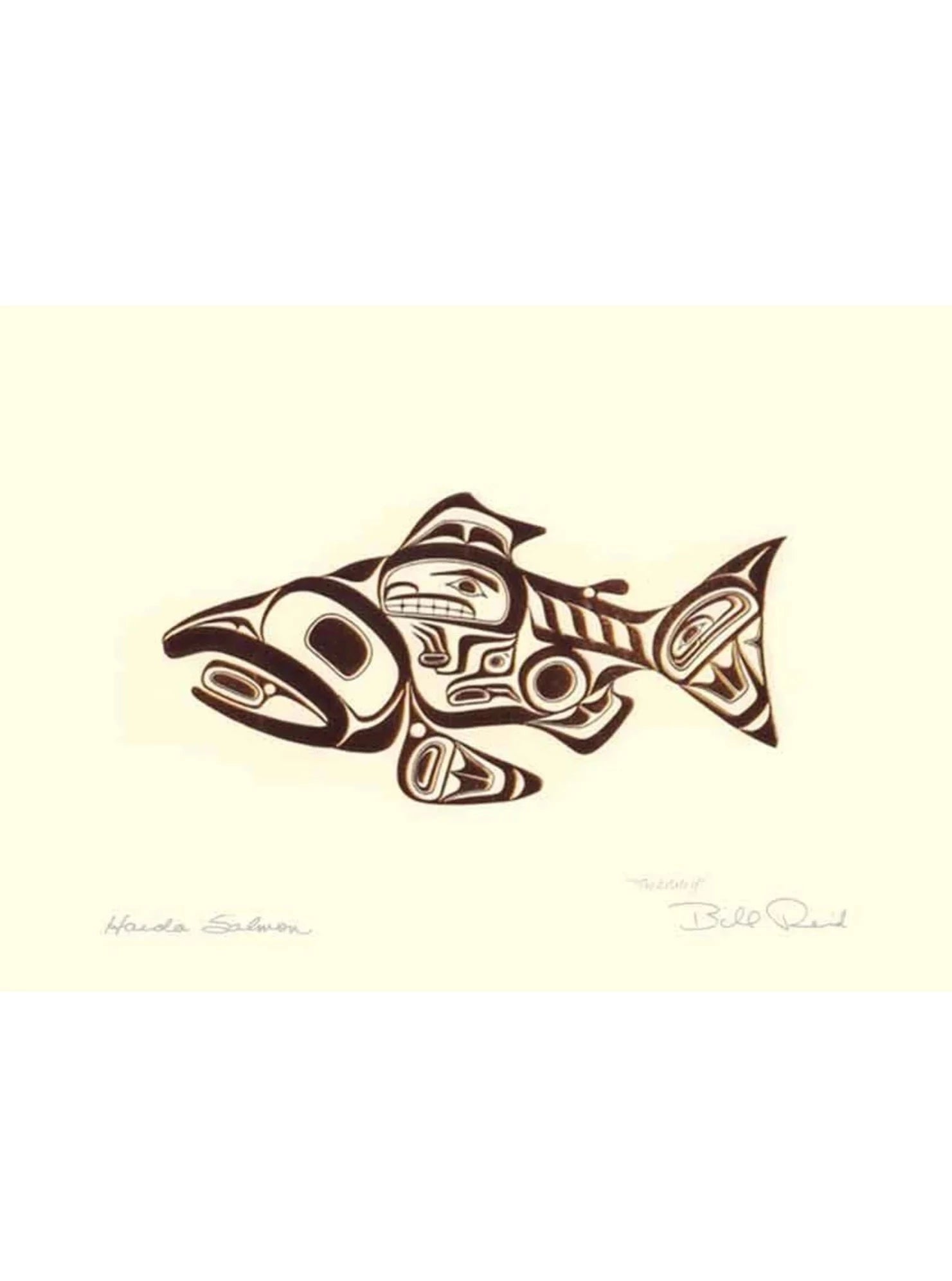 Art Card Bill Reid Haida Salmon - Art Card Bill Reid Haida Salmon -  - House of Himwitsa Native Art Gallery and Gifts