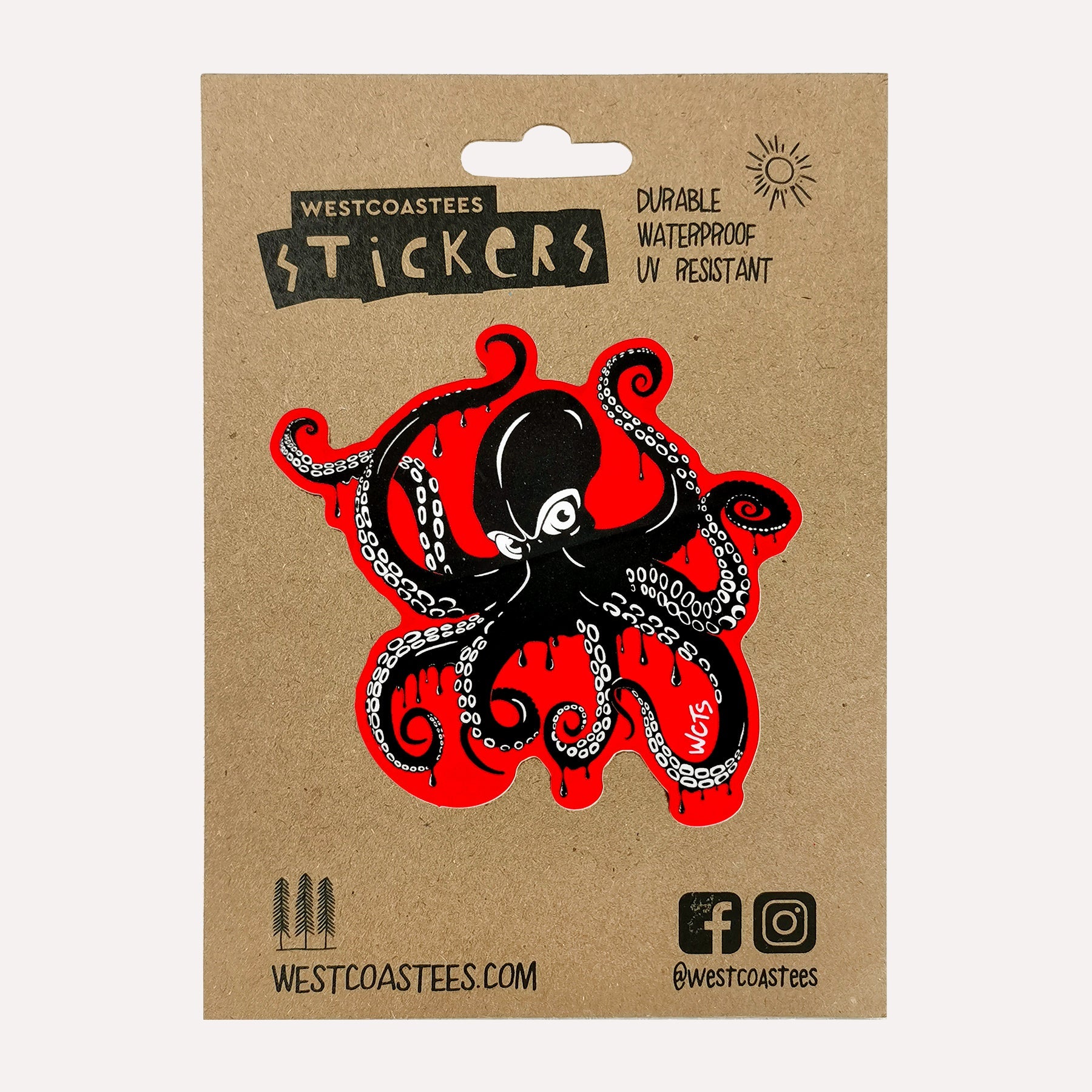 Westcoastees Giant Pacific Octopus Sticker - Westcoastees Giant Pacific Octopus Sticker -  - House of Himwitsa Native Art Gallery and Gifts