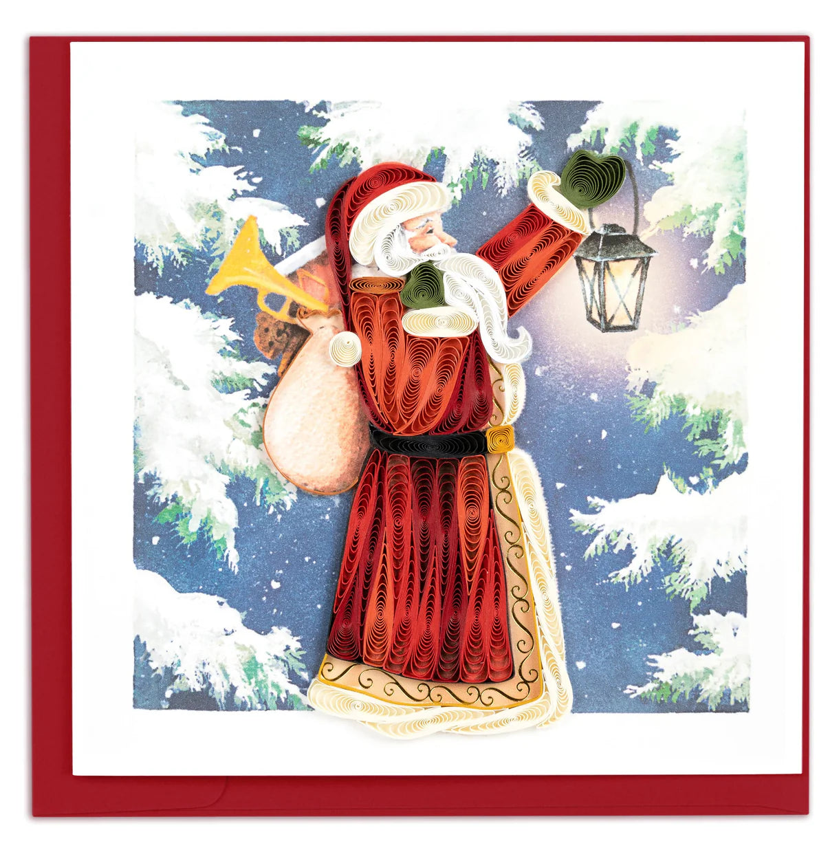 Quilling Art Card Vintage Santa