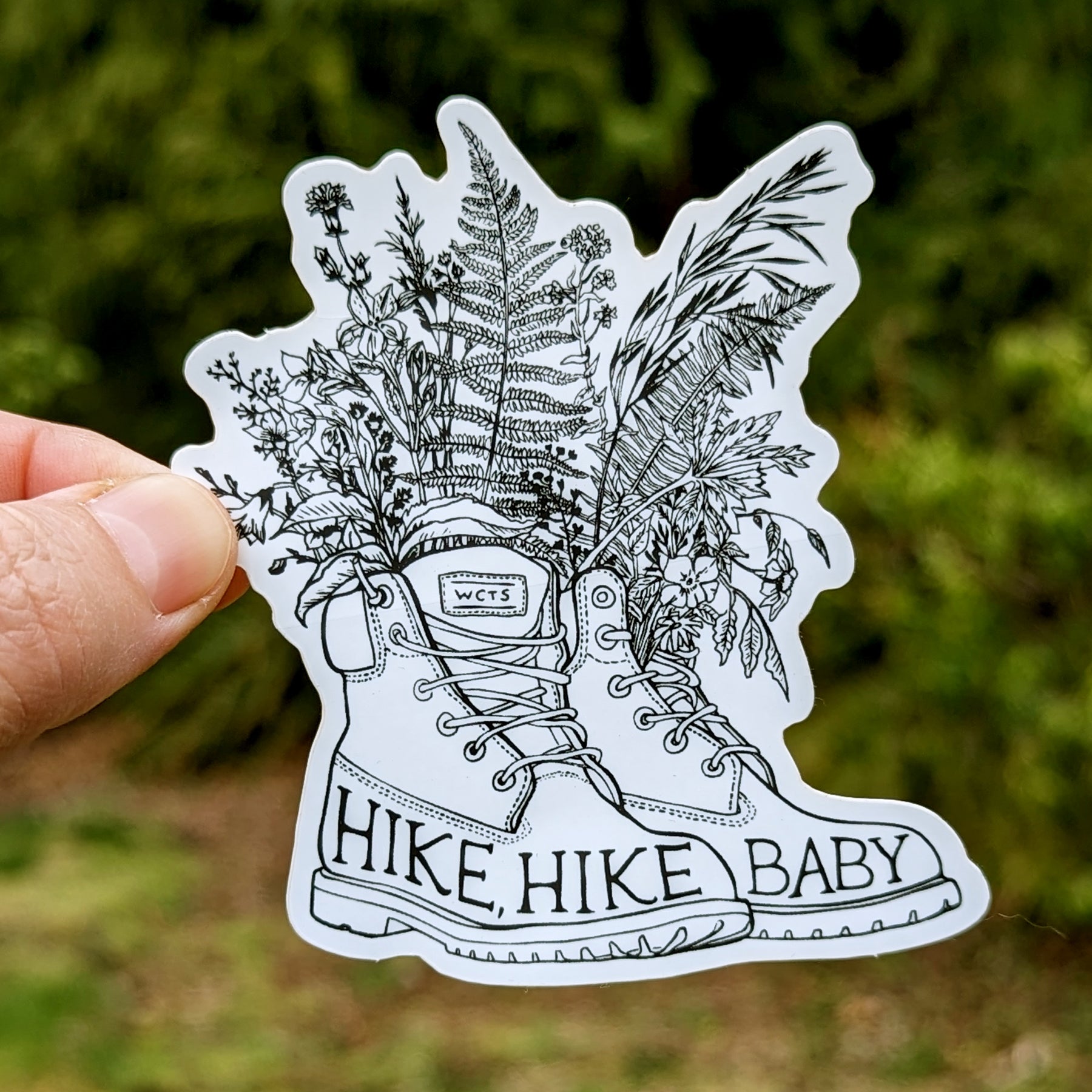 Westcoastees Hike Hike Baby Sticker - Westcoastees Hike Hike Baby Sticker -  - House of Himwitsa Native Art Gallery and Gifts
