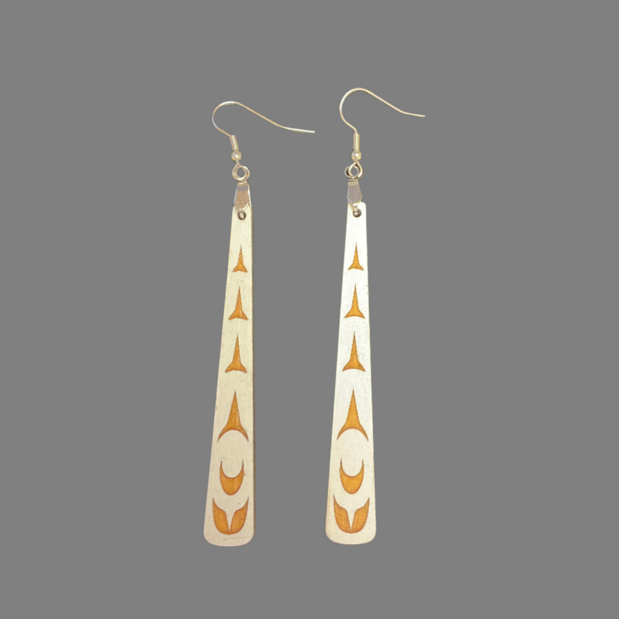 Raven Wolden Paddle Earrings -  - Earrings - House of Himwitsa Art Gallery