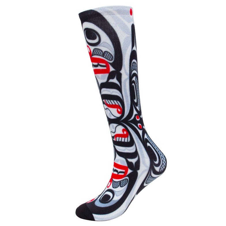 ART SOCKS - M/L / Curtis Wilson Killer Whale Hatch - 9820M/L DISC - House of Himwitsa Native Art Gallery and Gifts