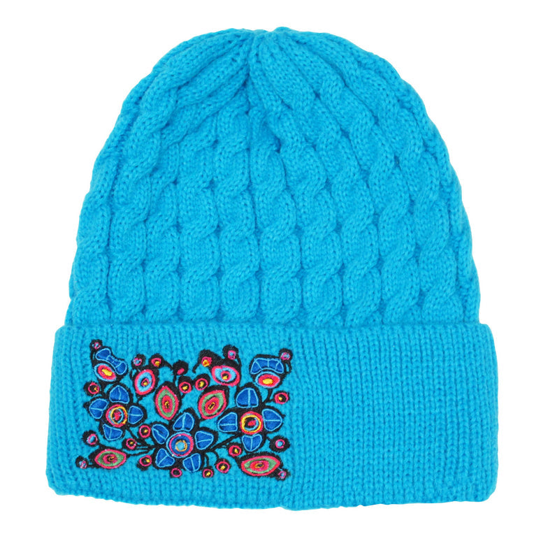 Knitted Hat Norval Morrisseau Flowers & Birds - Knitted Hat Norval Morrisseau Flowers & Birds -  - House of Himwitsa Native Art Gallery and Gifts