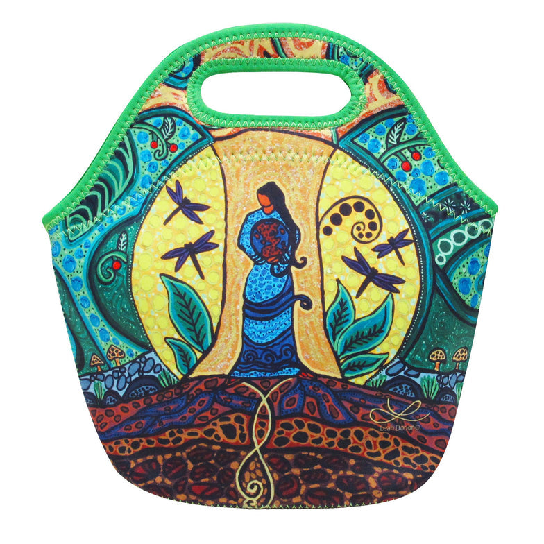 Lunch Bag Leah Dorion Strong Earth Woman - Lunch Bag Leah Dorion Strong Earth Woman -  - House of Himwitsa Native Art Gallery and Gifts