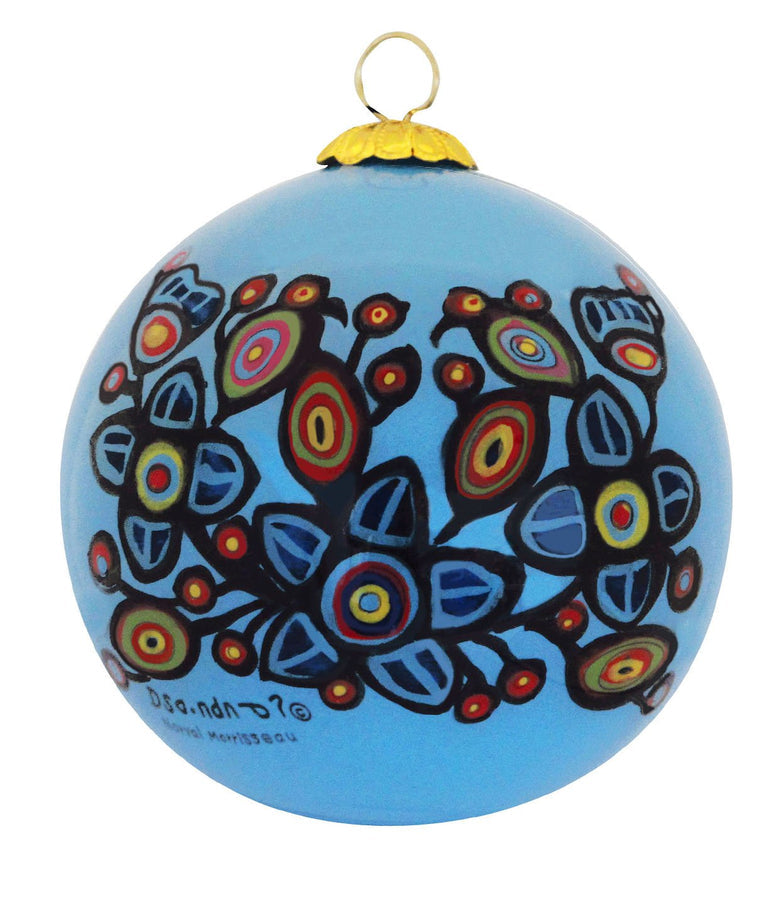 Ornament Norval Morisseau Flowers & Birds - Ornament Norval Morisseau Flowers & Birds -  - House of Himwitsa Native Art Gallery and Gifts