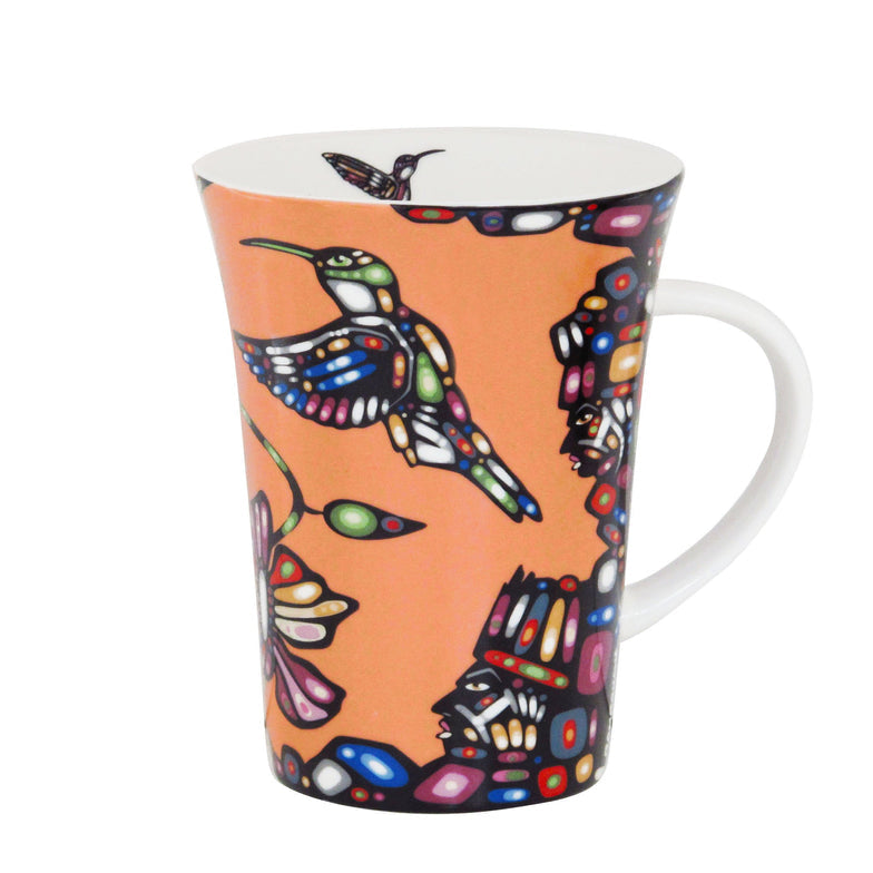 Porcelain Mug John Rombough Hummingbird - Porcelain Mug John Rombough Hummingbird -  - House of Himwitsa Native Art Gallery and Gifts