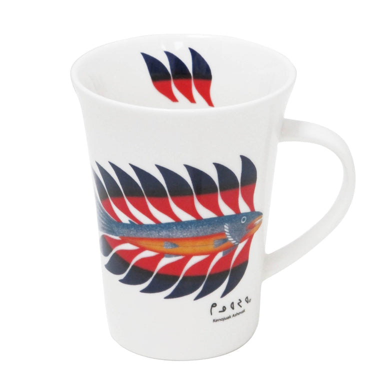 Porcelain Mug Kenojuak Ashevak, Luminous Char - Porcelain Mug Kenojuak Ashevak, Luminous Char -  - House of Himwitsa Native Art Gallery and Gifts