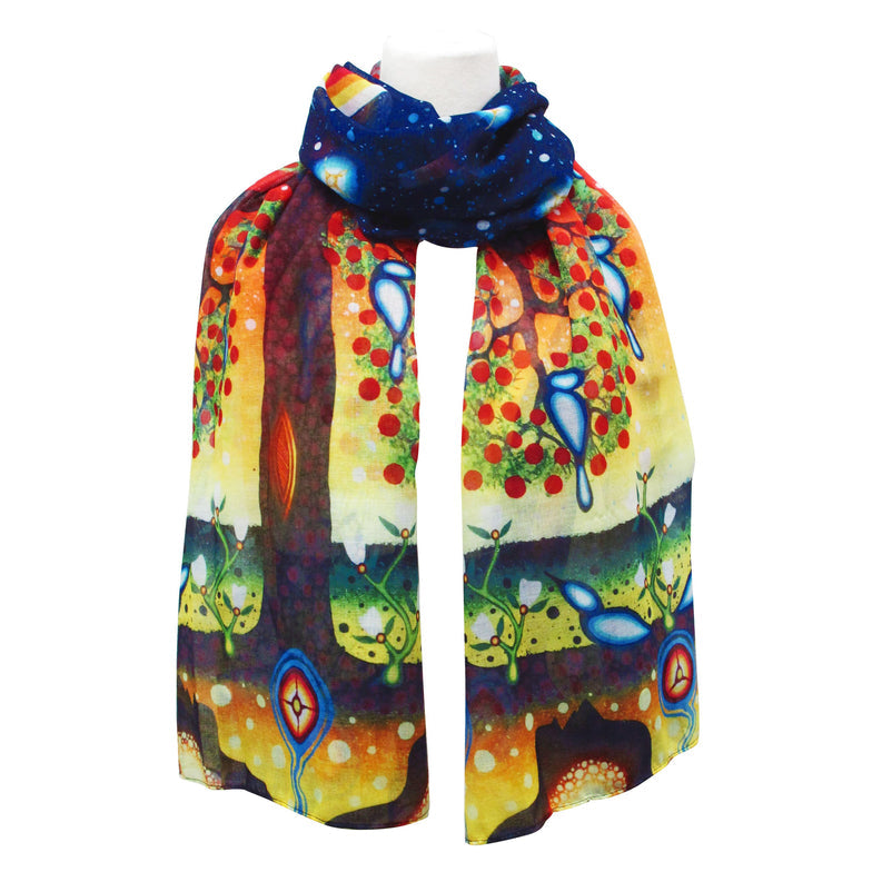 Scarf James Jacko Tree Of Life Artist - Scarf James Jacko Tree Of Life Artist -  - House of Himwitsa Native Art Gallery and Gifts