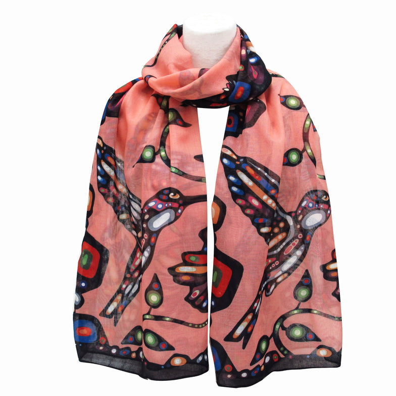 Scarf John Rombough Hummingbird Artist - Scarf John Rombough Hummingbird Artist -  - House of Himwitsa Native Art Gallery and Gifts