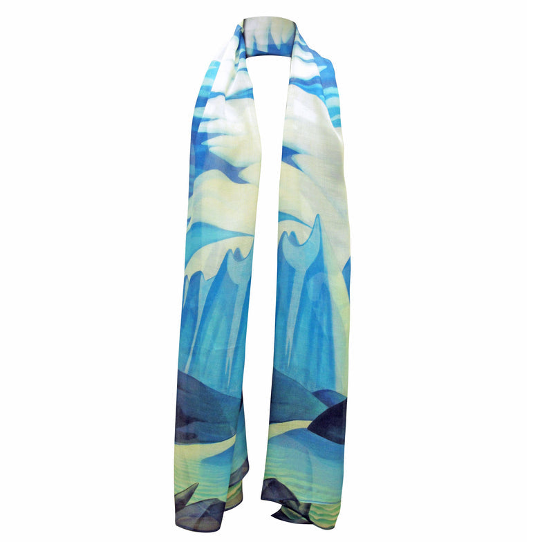 Scarf Lawren Harris Modal Lake And Mountains - Scarf Lawren Harris Modal Lake And Mountains -  - House of Himwitsa Native Art Gallery and Gifts