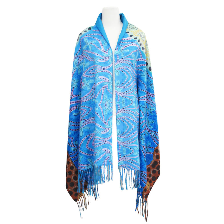 Shawl Leah Dorion Dancing Woman - Shawl Leah Dorion Dancing Woman -  - House of Himwitsa Native Art Gallery and Gifts