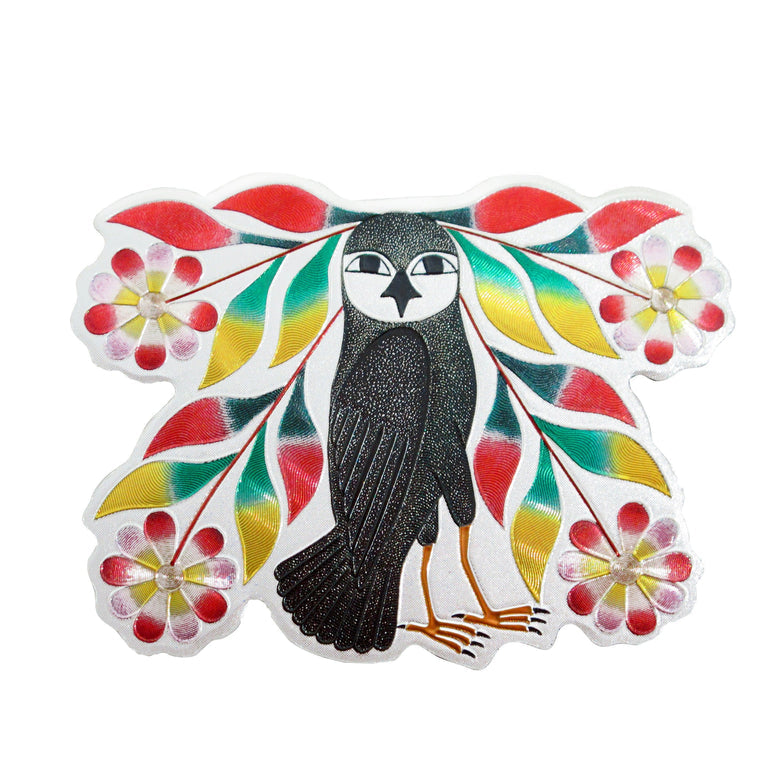 Magnet Metalic Kenojuak Ashevak Owl Bouquet - Magnet Metalic Kenojuak Ashevak Owl Bouquet -  - House of Himwitsa Native Art Gallery and Gifts