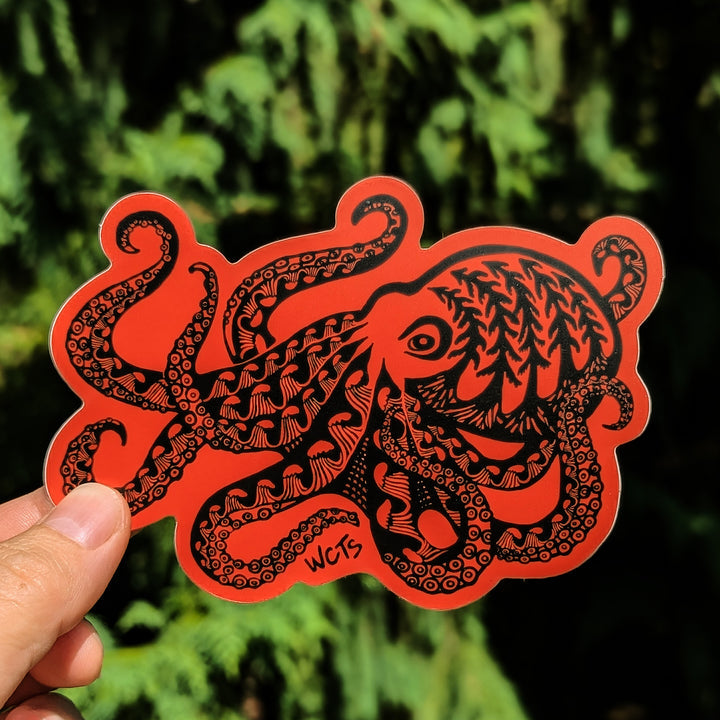 Westcoastees Sticker Forest Octopus