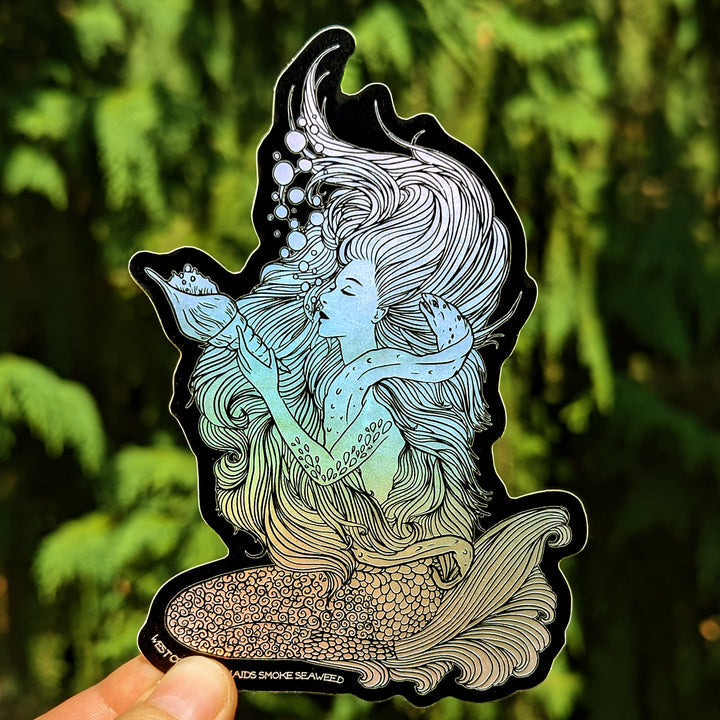 Westcoastees Sticker Smoking Mermaid -  - Westcoastees Sticker - House of Himwitsa Art Gallery