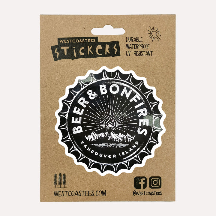 Westcoastees Sticker Beer and Bonfire -  - Westcoastees Sticker - House of Himwitsa Art Gallery