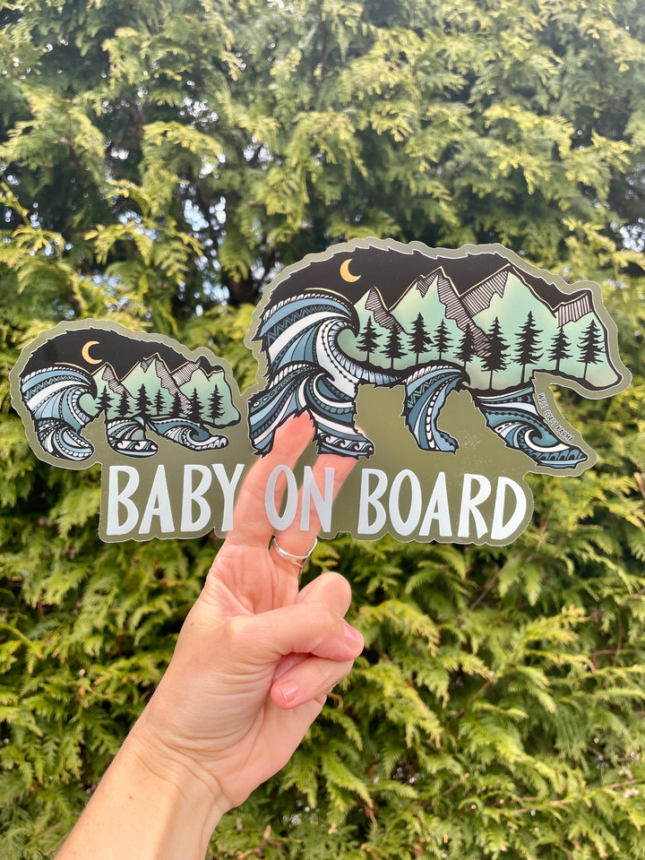 West Coast Karma Decal Colourful Bear Baby on Board