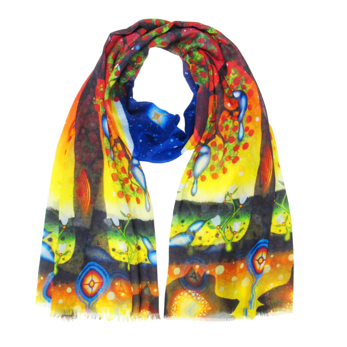 Eco Scarf Tree Of life James Jacko -  - Scarfs - House of Himwitsa Art Gallery