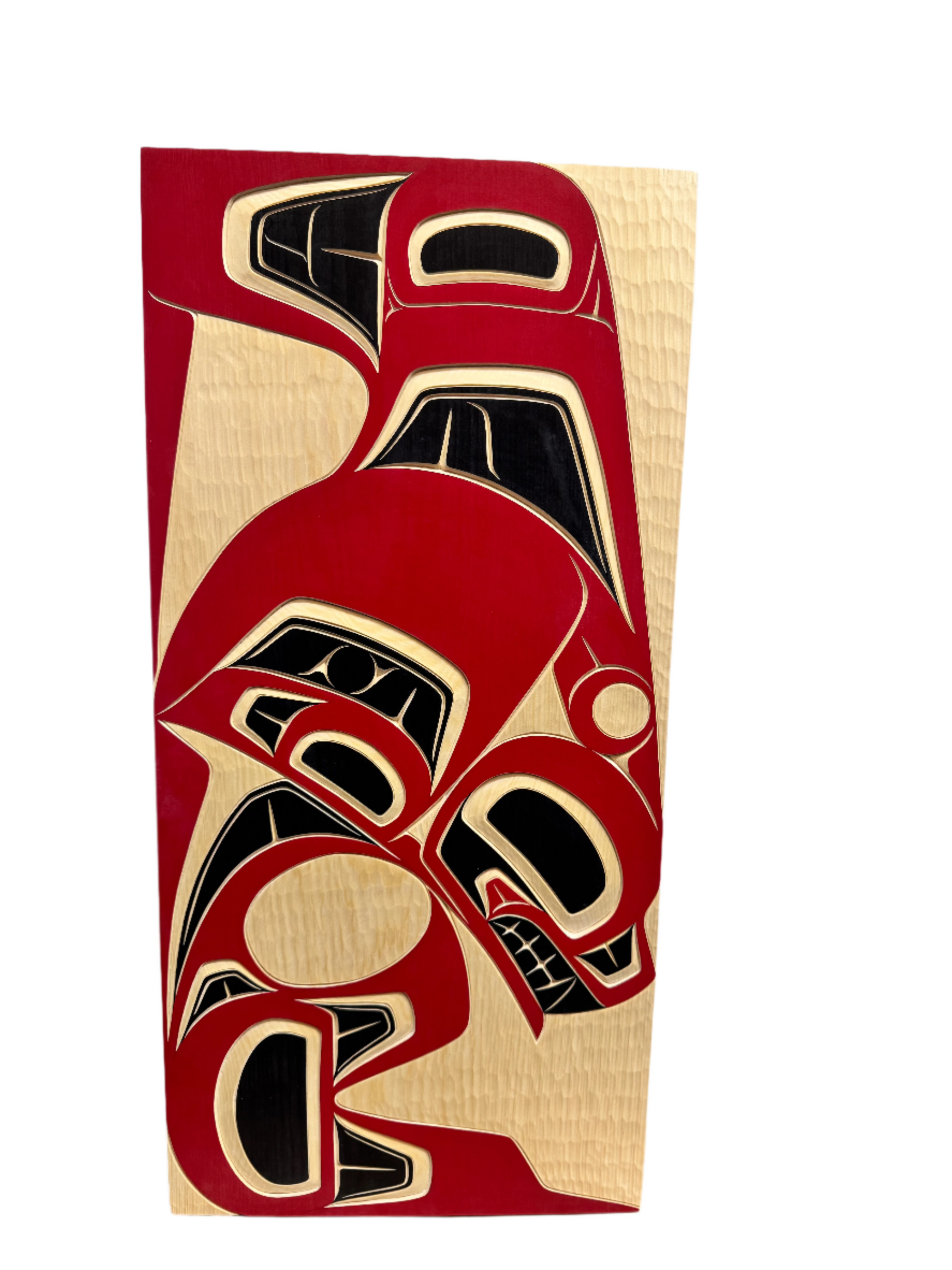 Cecilia Adams Killer Whale Yellow Cedar Panels 12 X 24 -  - Panel - House of Himwitsa Art Gallery
