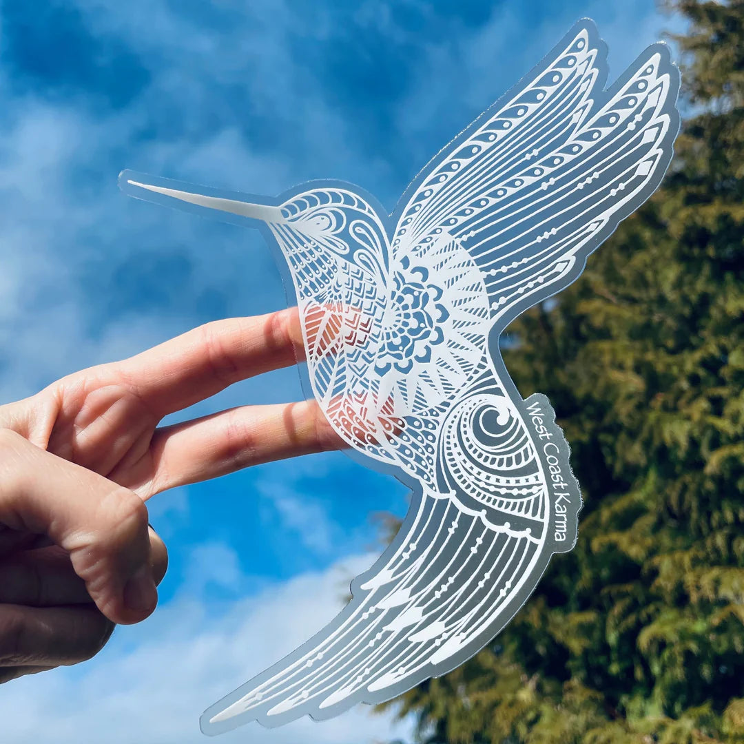 West Coast Karma Decal Hummingbird White