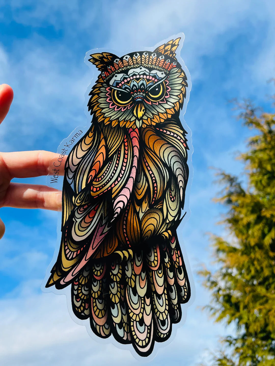 West Coast Karma Decal Colourful Owl