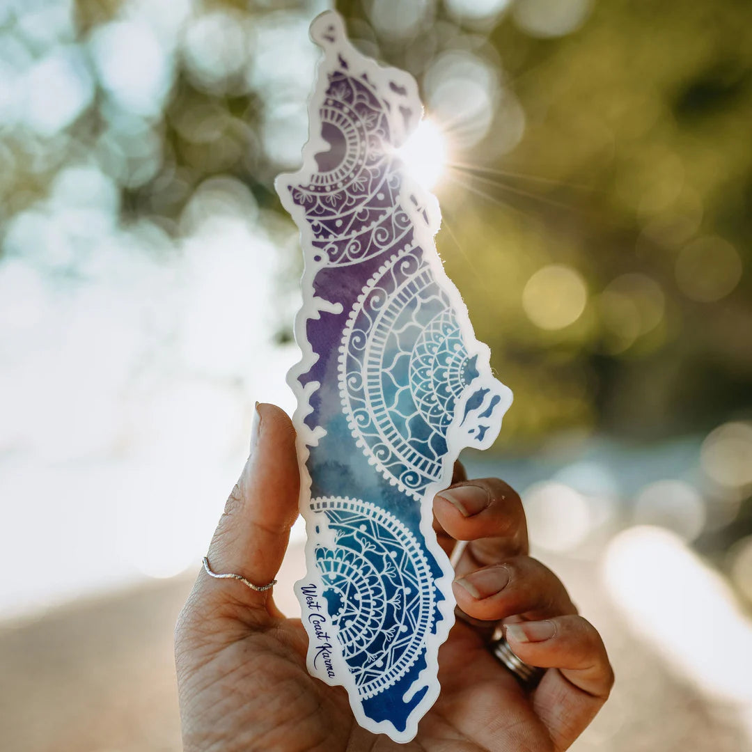 West Coast Karma Sticker Watercolour Mandela Vancouver Island