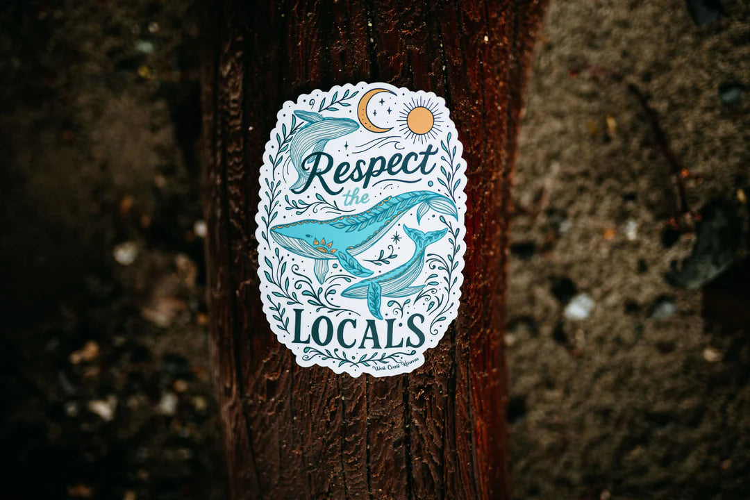 West Coast Karma Sticker Respect The Locals Celestial Whale