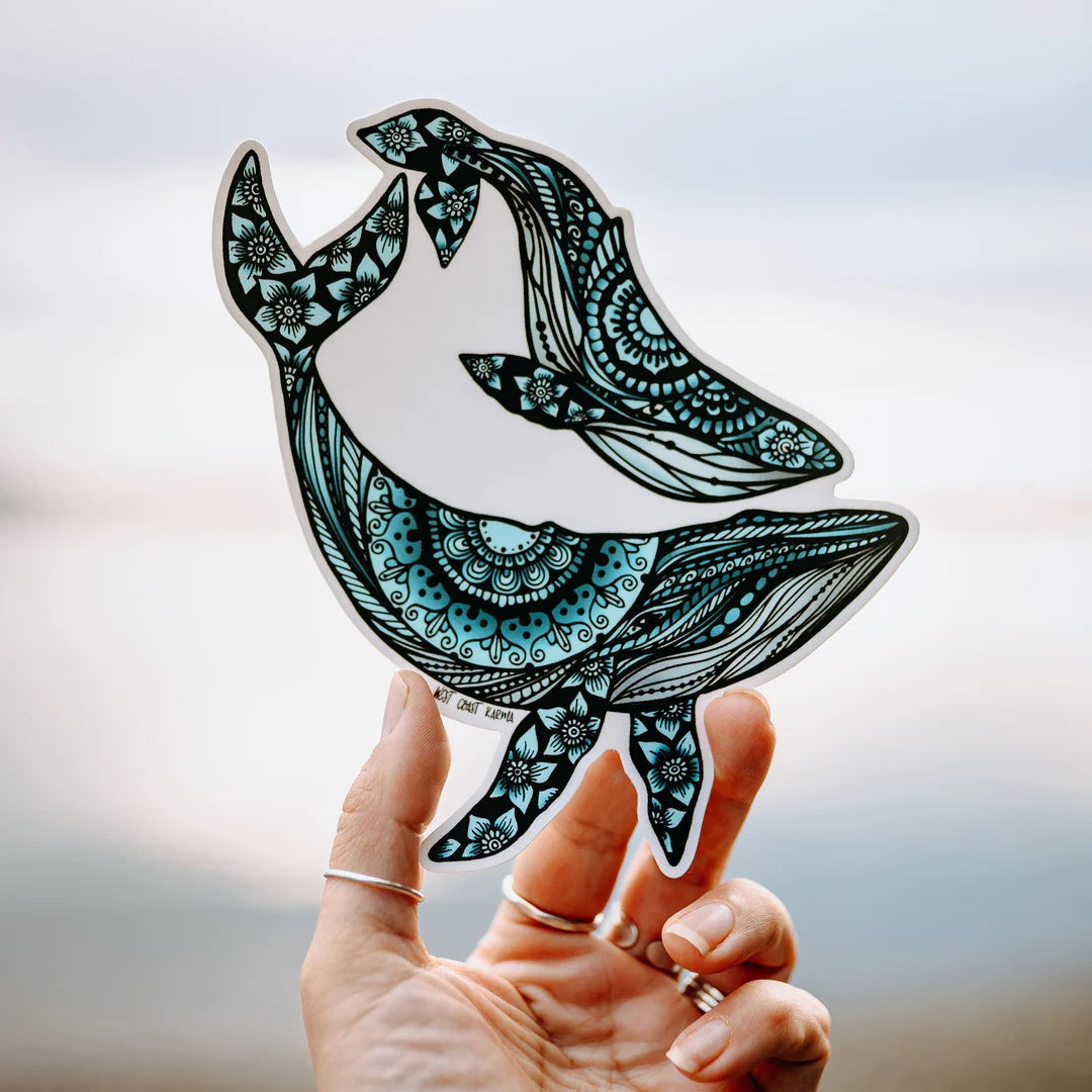 West Coast Karma Sticker Mom & Calf Humpback Whale
