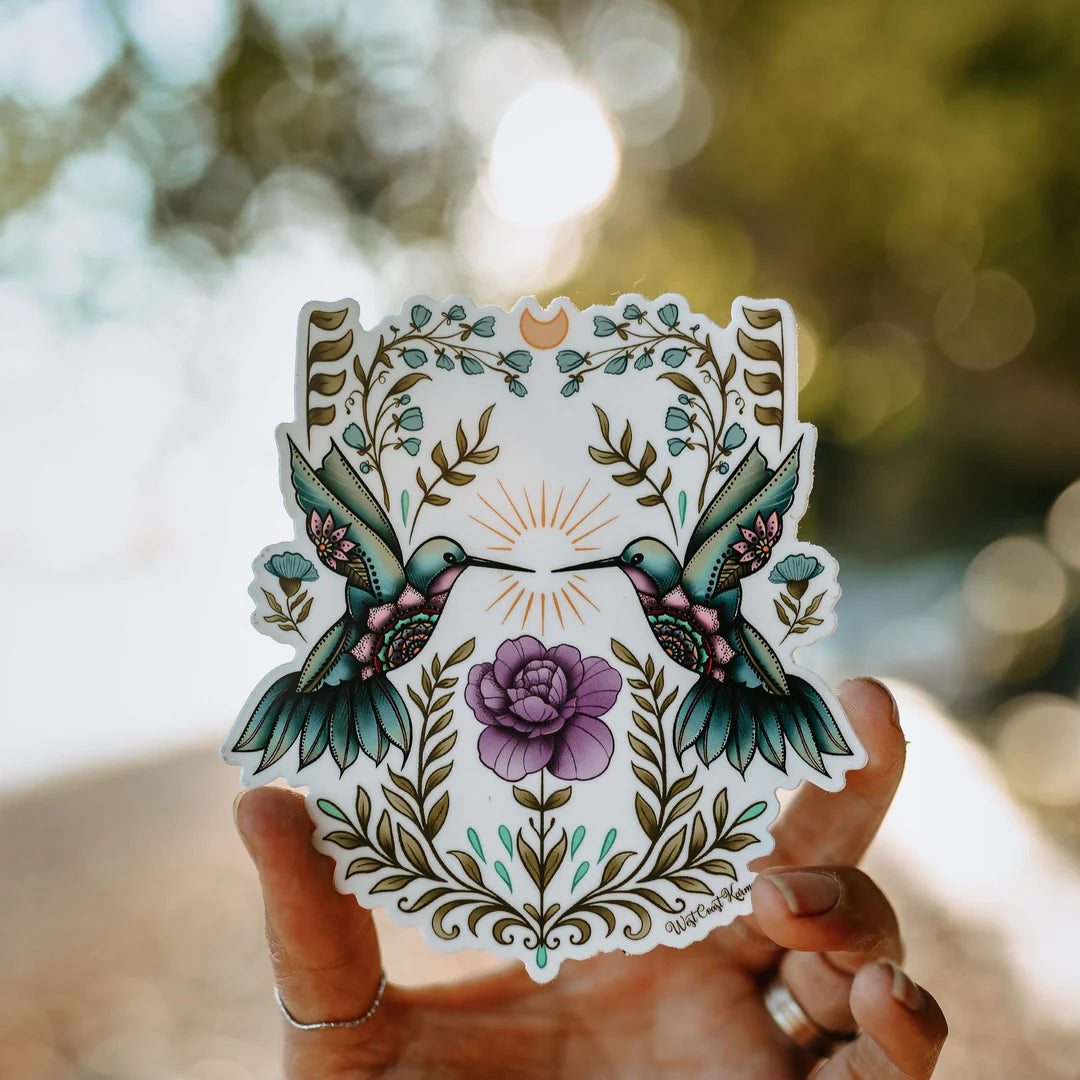 West Coast Karma Sticker Cottage Hummingbird