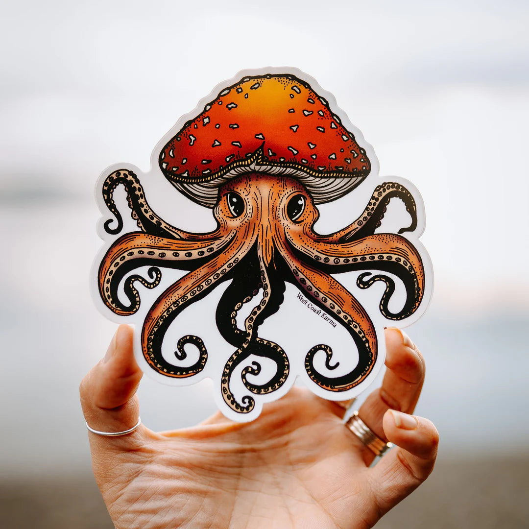 West Coast Karma Sticker Colourful Mushtopus Mushroom Octopus