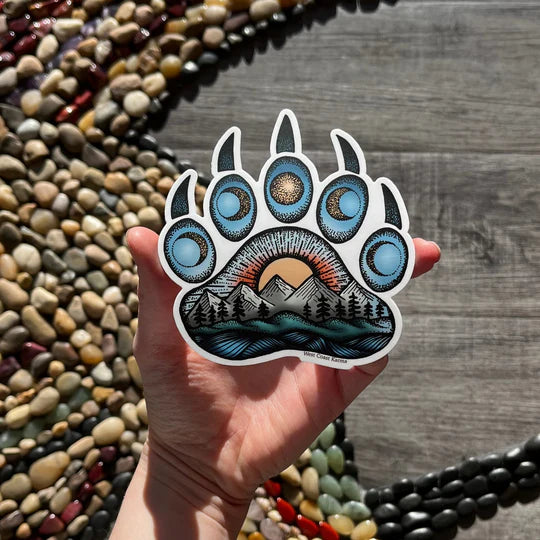 West Coast Karma Sticker Colourful Nature Bear Paw