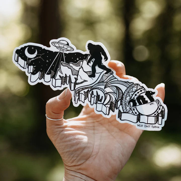 West Coast Karma Sticker Vancouver Island Cryptid