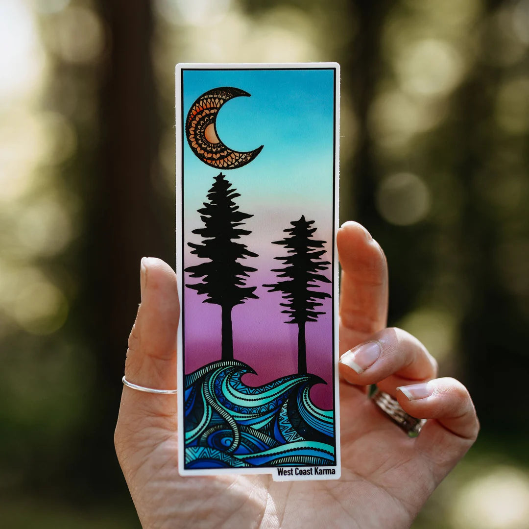 West Coast Karma Sticker Sunset Waves