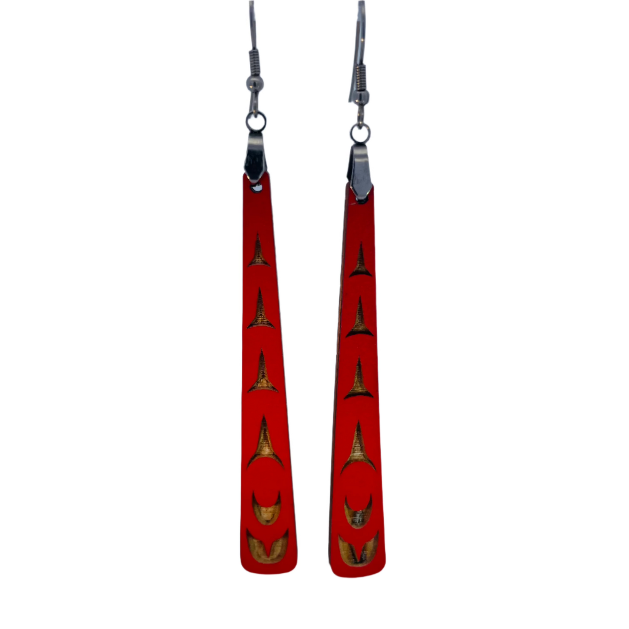 Raven Wolden Paddle Earrings -  - Earrings - House of Himwitsa Art Gallery