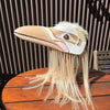 Quinn James White Raven Mask on stand -  - MASK - House of Himwitsa Art Gallery