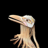 Quinn James White Raven Mask on stand -  - MASK - House of Himwitsa Art Gallery