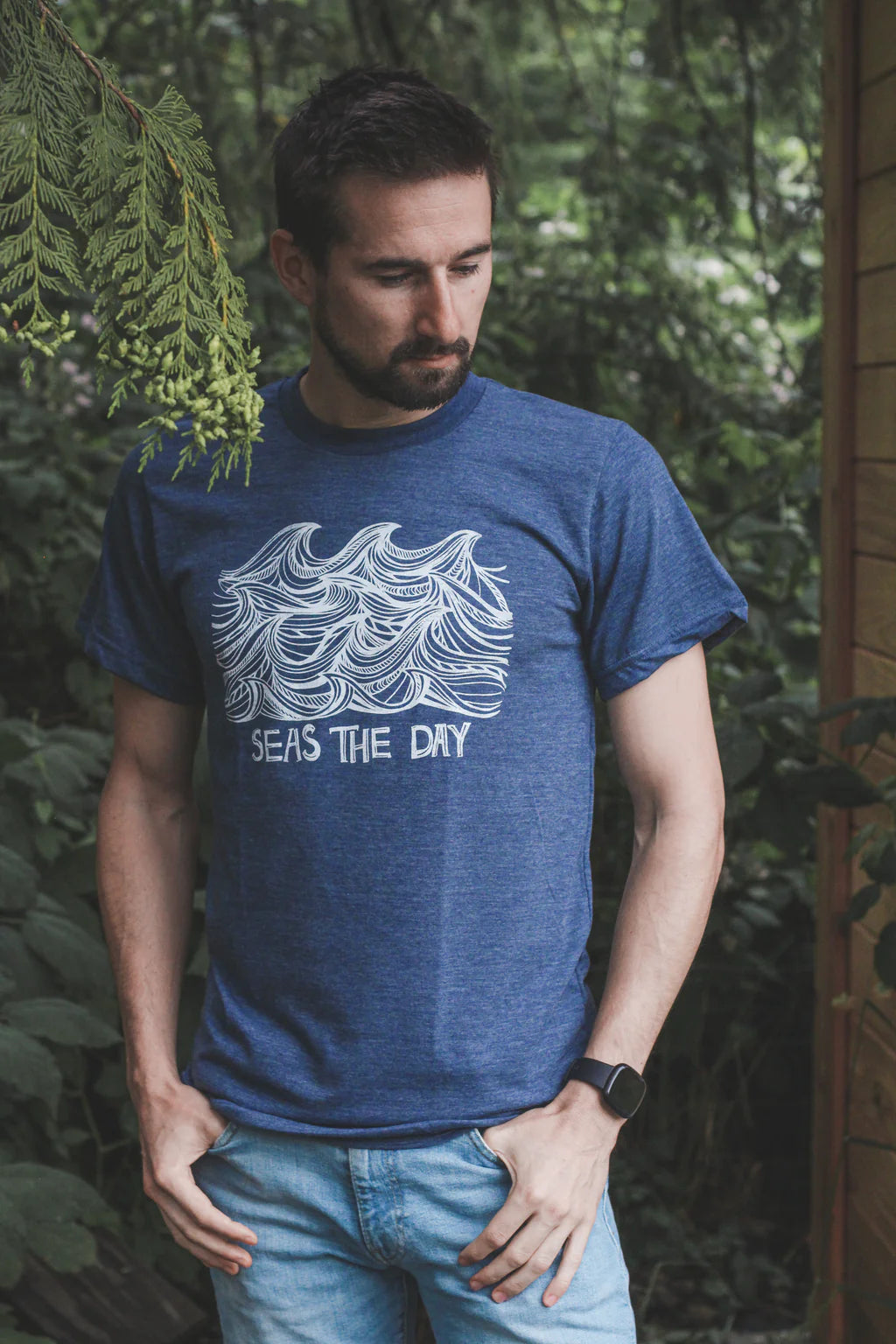 T Shirt Seas The Day m - T Shirt Seas The Day m -  - House of Himwitsa Native Art Gallery and Gifts