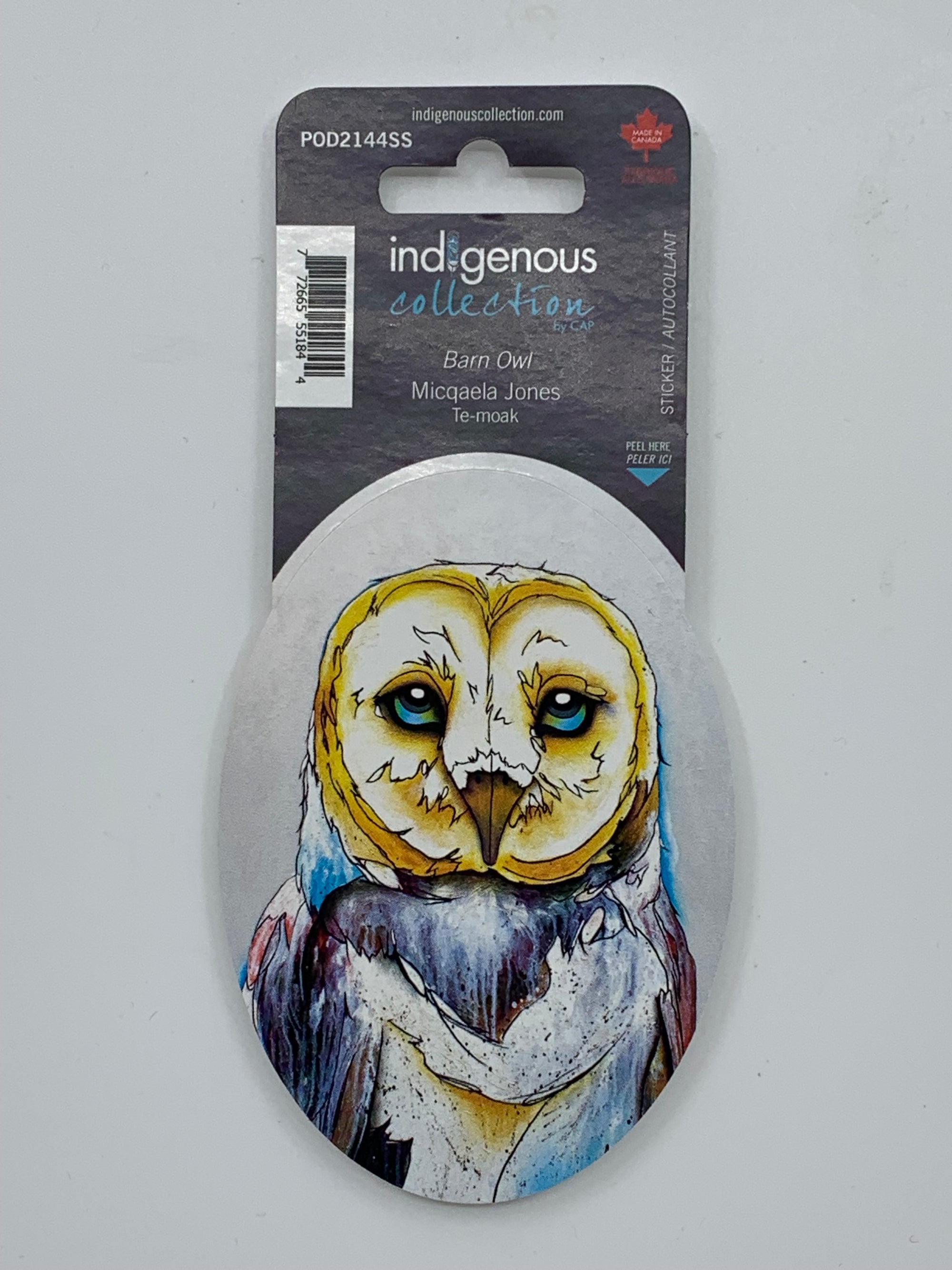 Sticker Micqaela Jones Barn Owl -  - Sticker - House of Himwitsa Art Gallery