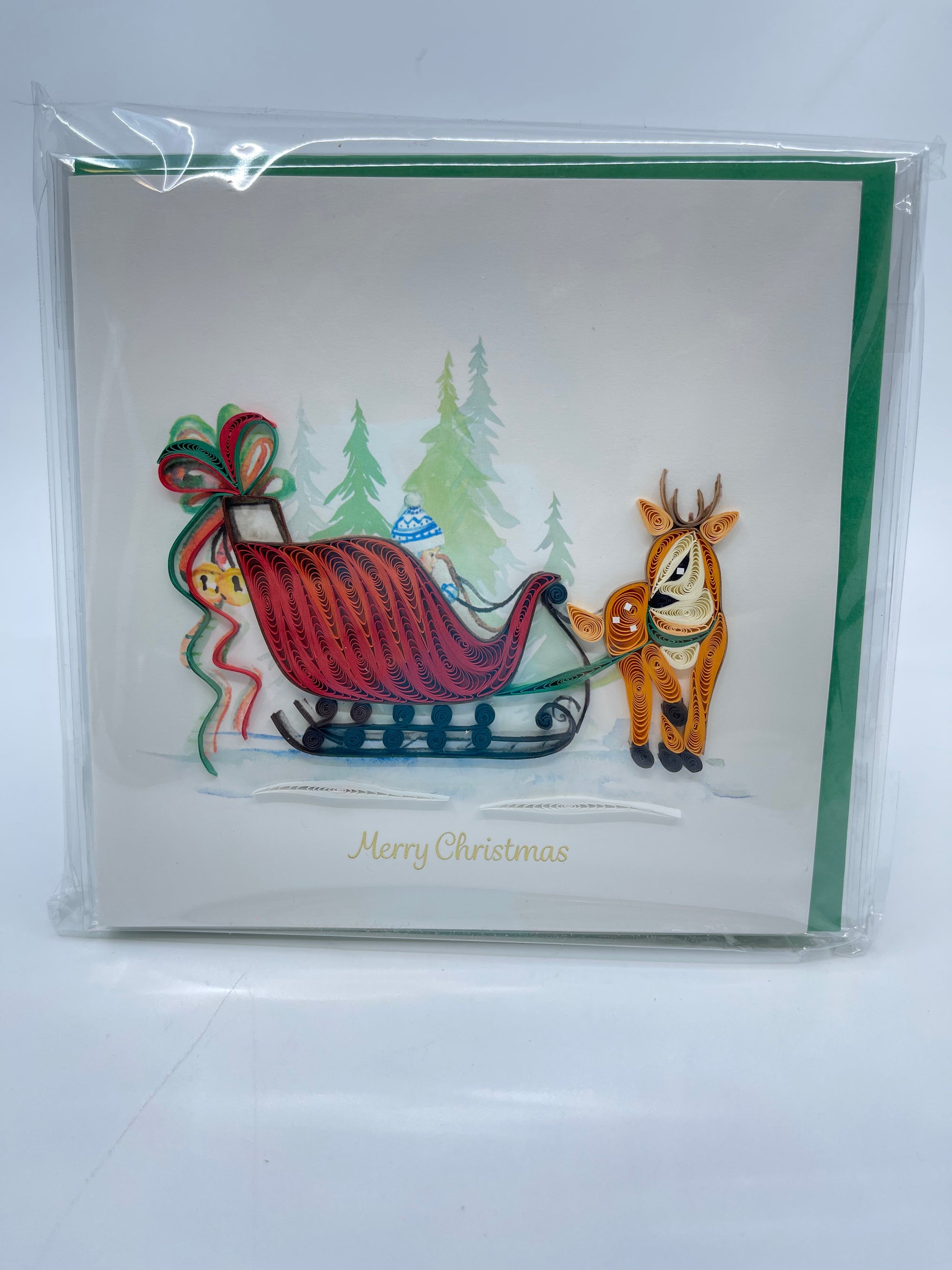 Quilling Card: Sleigh Ride - Quilling Card: Sleigh Ride -  - House of Himwitsa Native Art Gallery and Gifts