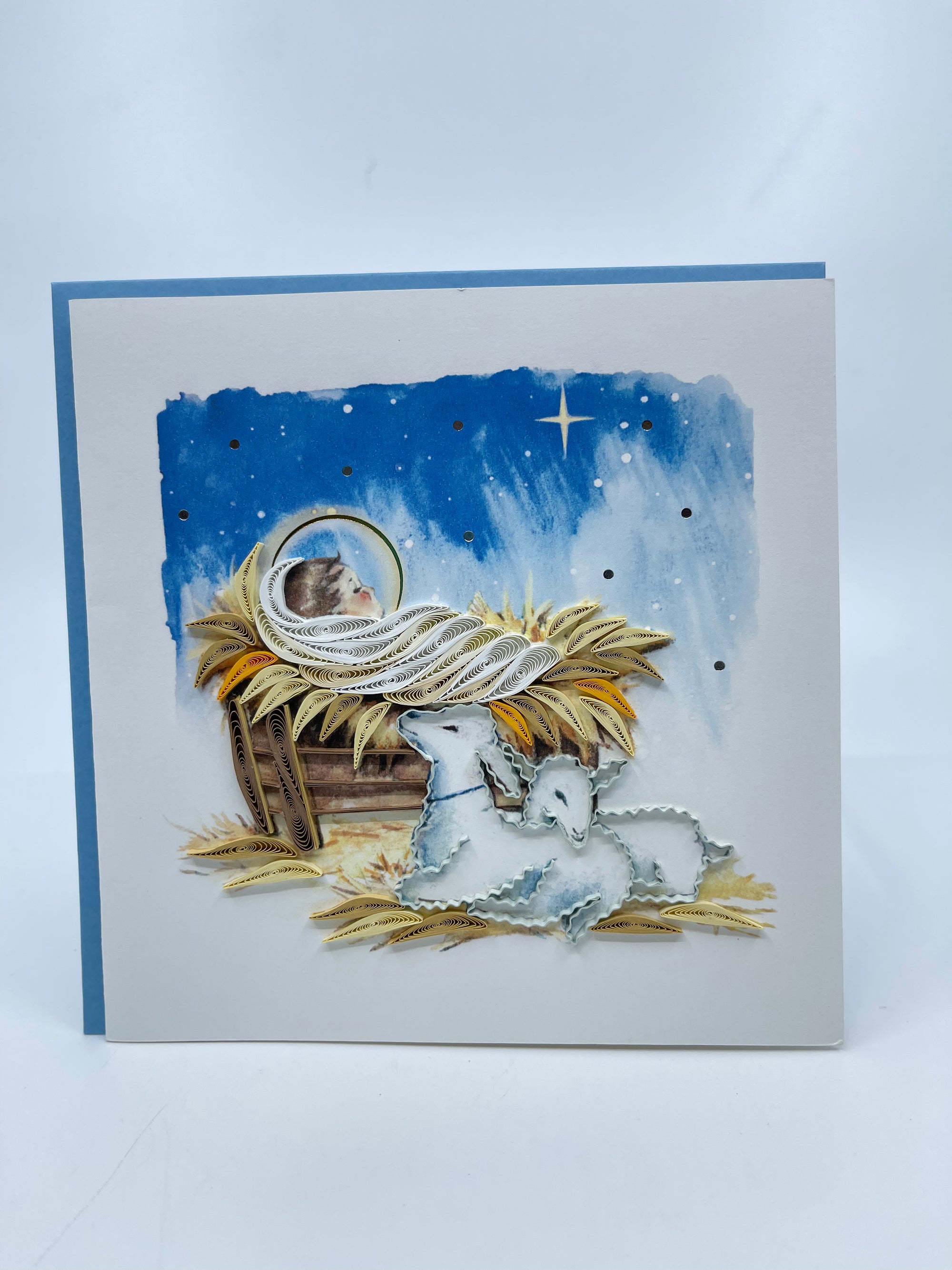 Quilling Art Card Baby Jesus In Manger - Quilling Art Card Baby Jesus In Manger -  - House of Himwitsa Native Art Gallery and Gifts