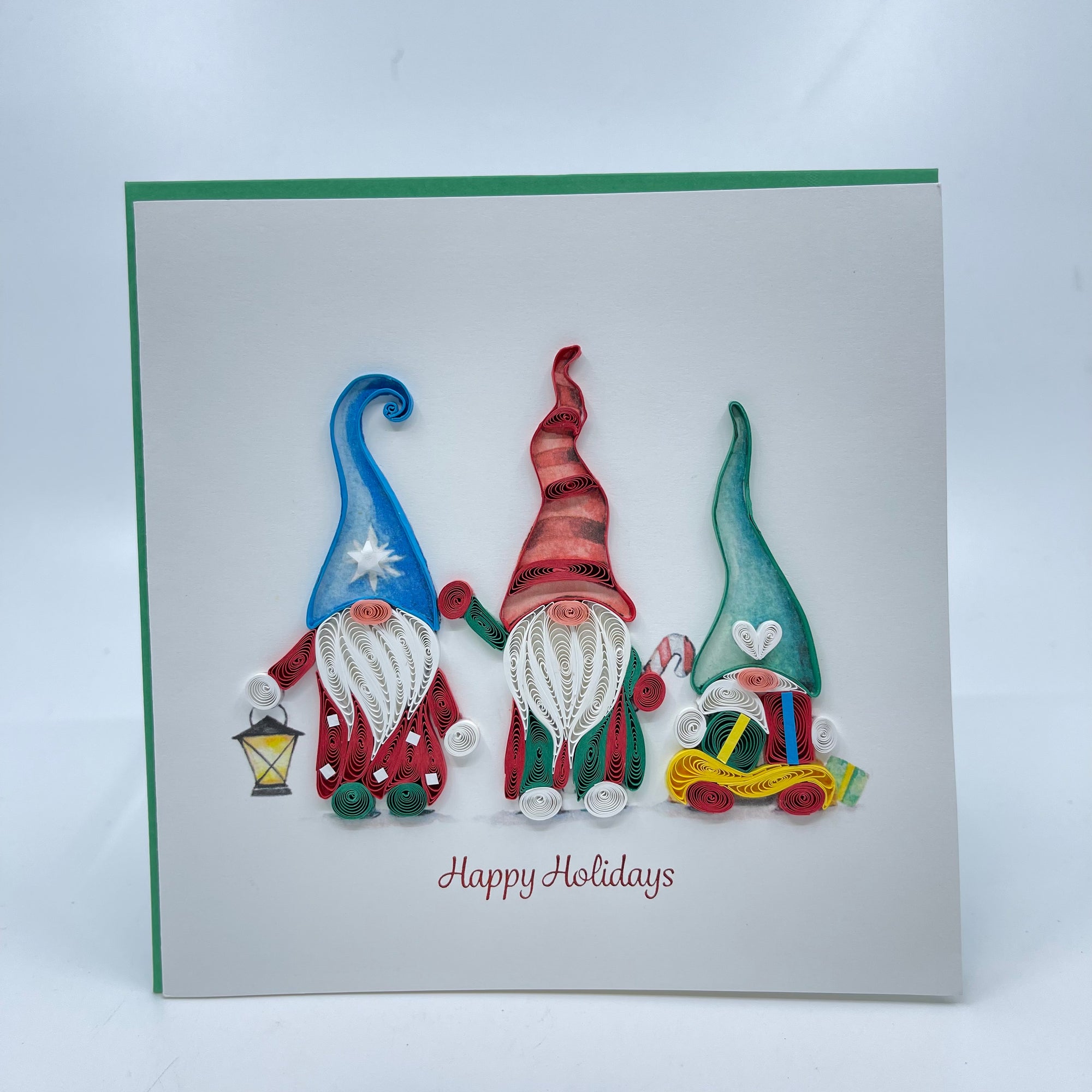 Quilling Card: Holiday Gnomes - Quilling Card: Holiday Gnomes -  - House of Himwitsa Native Art Gallery and Gifts