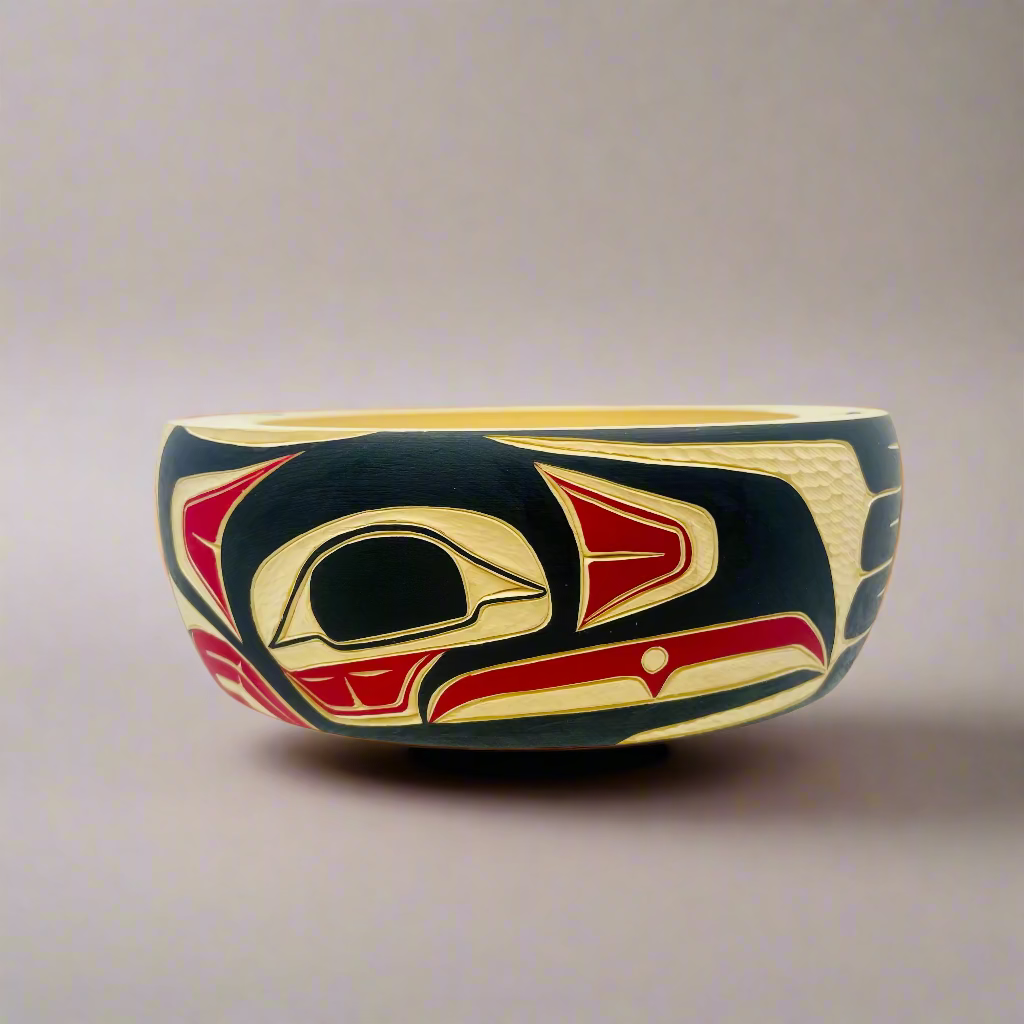 Randy Adams "Raven The Teacher" Bowl  with Abalone Inlay