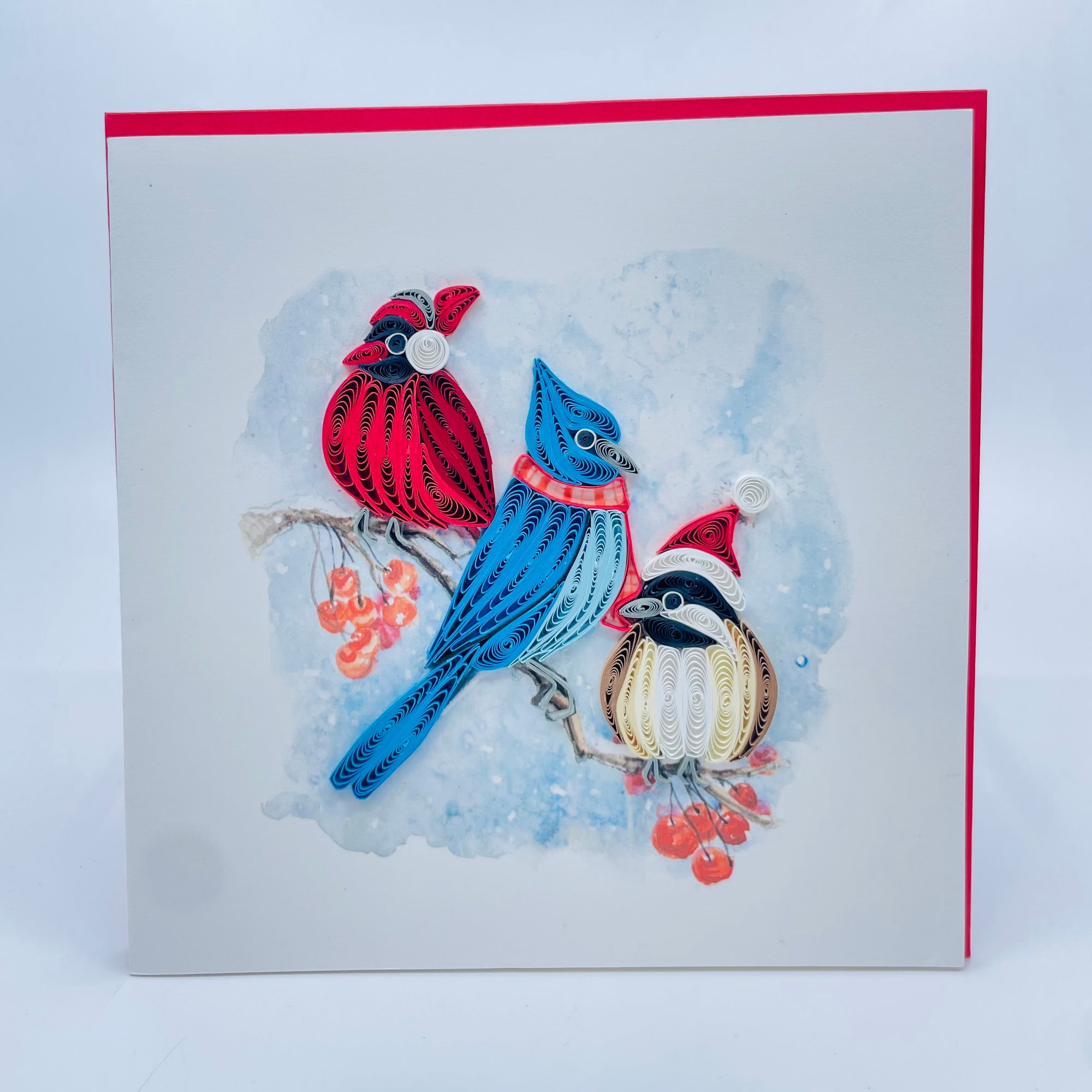 Quilling Card: Snow Birds - Quilling Card: Snow Birds -  - House of Himwitsa Native Art Gallery and Gifts