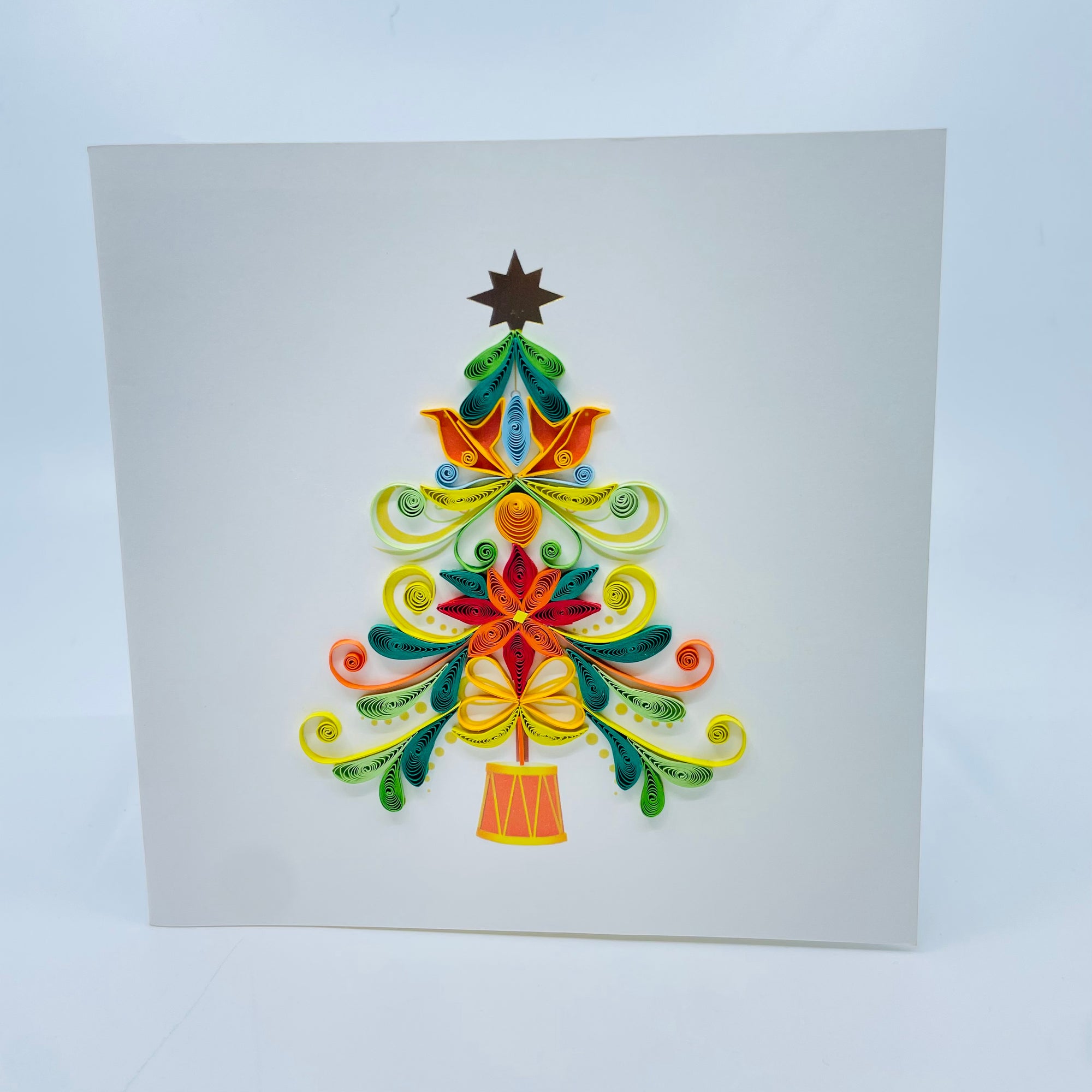 Quilling Card: Turtle Doves Christmas Tree - Quilling Card: Turtle Doves Christmas Tree -  - House of Himwitsa Native Art Gallery and Gifts