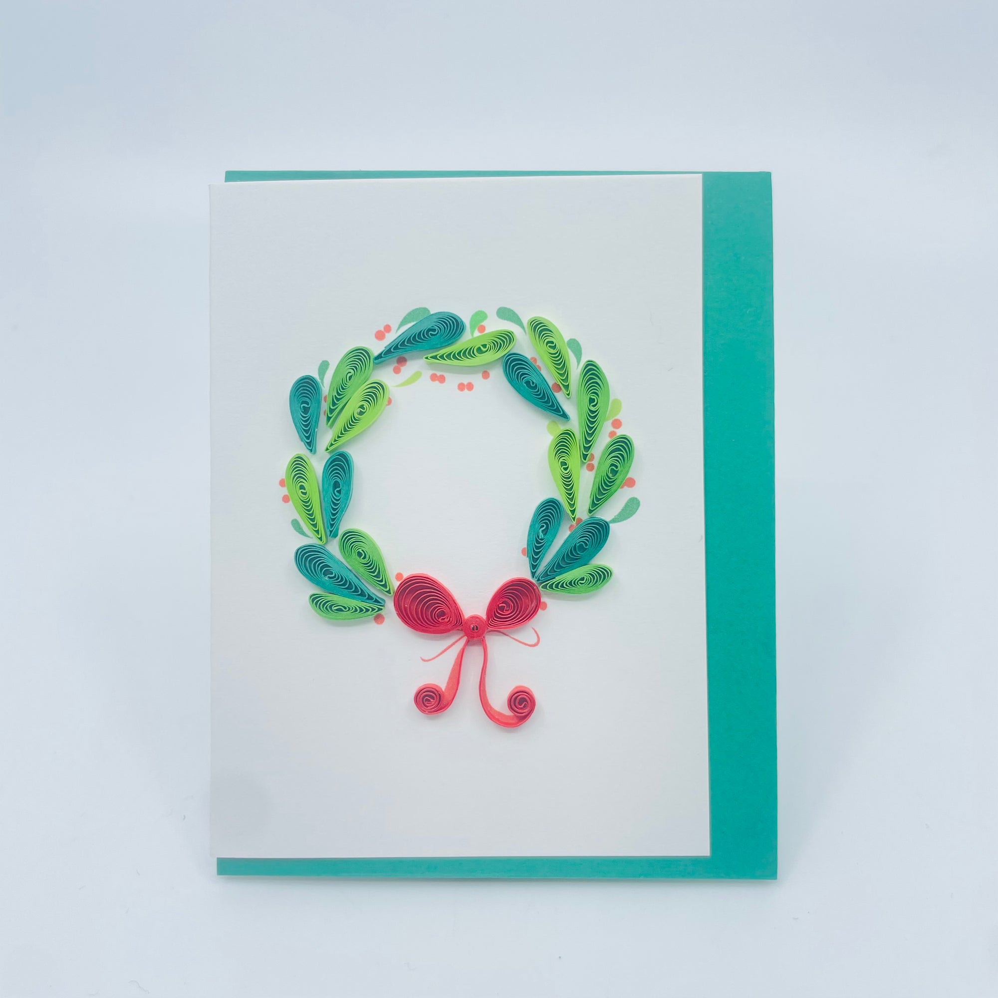 Quilling Card: Holiday Wreath Gift Enclosure - Quilling Card: Holiday Wreath Gift Enclosure -  - House of Himwitsa Native Art Gallery and Gifts