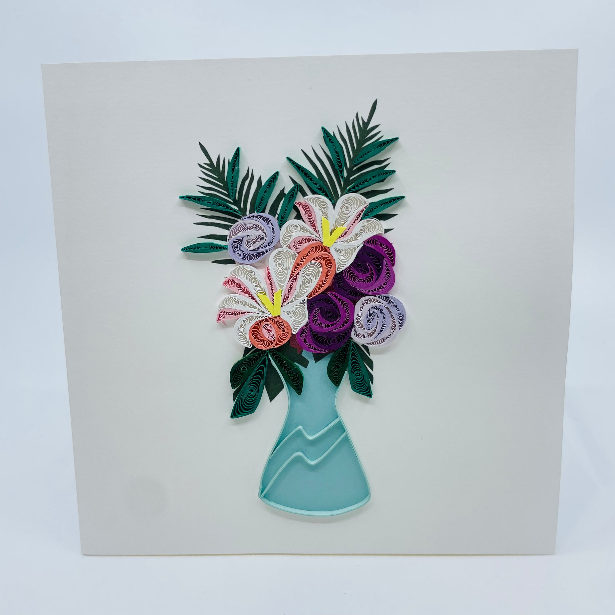 Quilling Art Card Flower Vase - Quilling Art Card Flower Vase -  - House of Himwitsa Native Art Gallery and Gifts