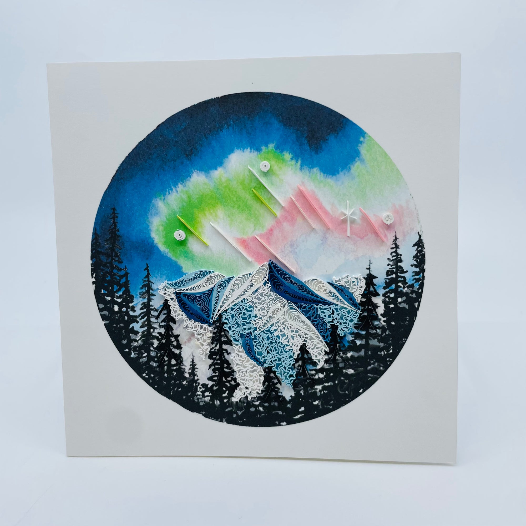 Quilling Art Card: Northern Lights - Quilling Art Card: Northern Lights -  - House of Himwitsa Native Art Gallery and Gifts