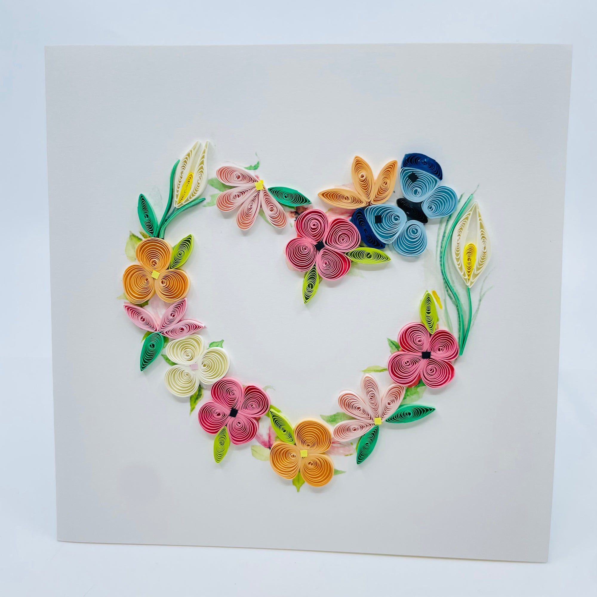 Quilling Card: Floral Heart Wreath - Quilling Card: Floral Heart Wreath -  - House of Himwitsa Native Art Gallery and Gifts