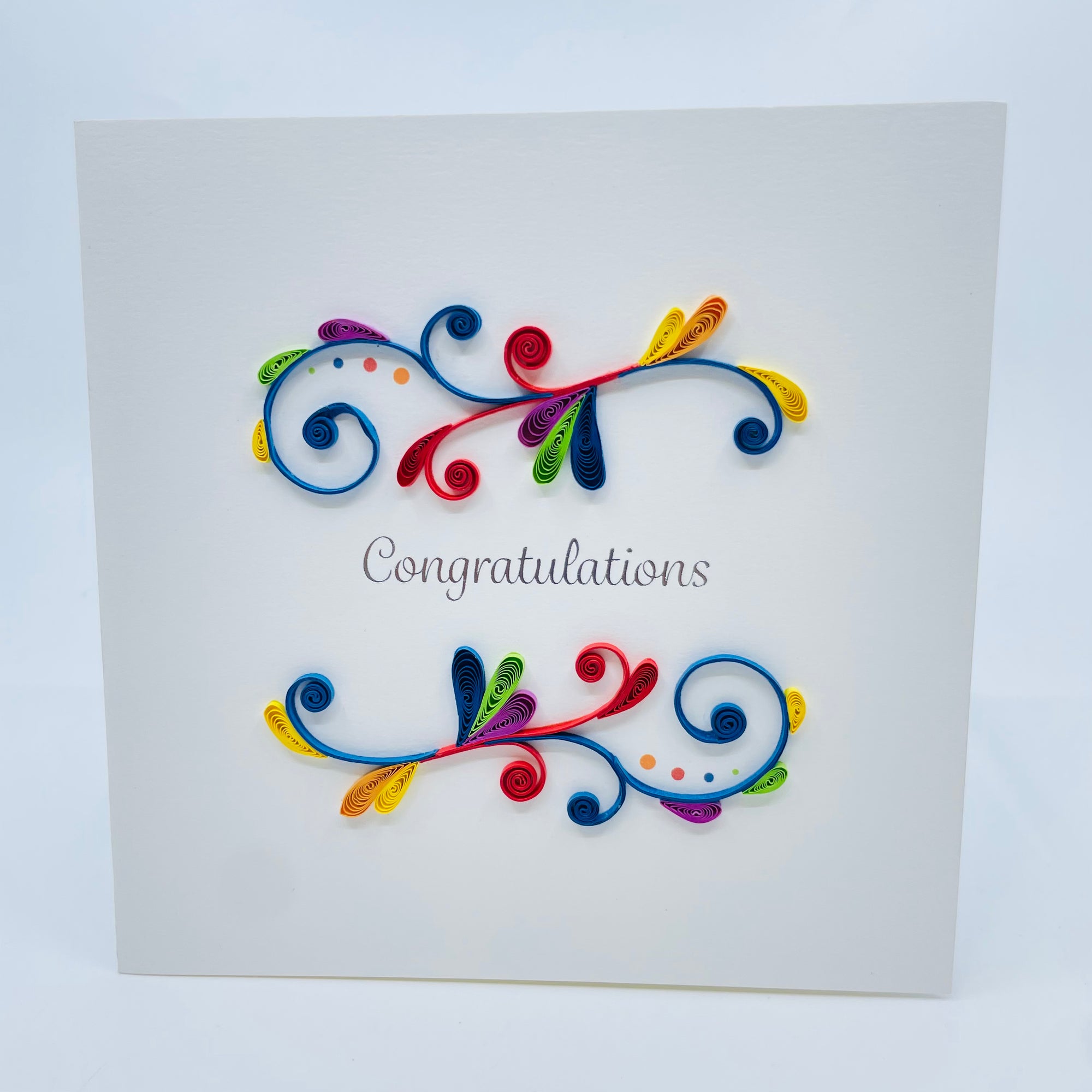 Quilling Art Card: Congratulations Swirl - Quilling Art Card: Congratulations Swirl -  - House of Himwitsa Native Art Gallery and Gifts